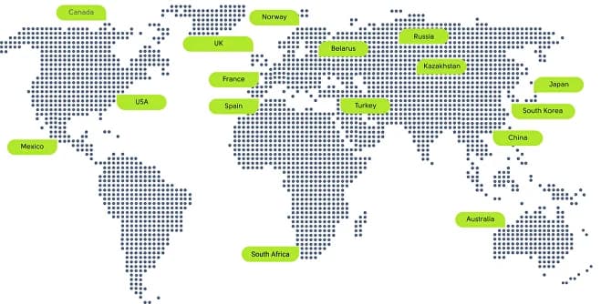 Global UTS presence map